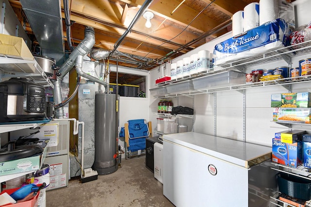 utility room with water heater