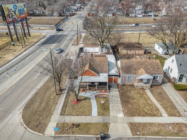 aerial view with a residential view