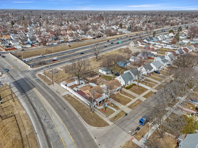 drone / aerial view with a residential view