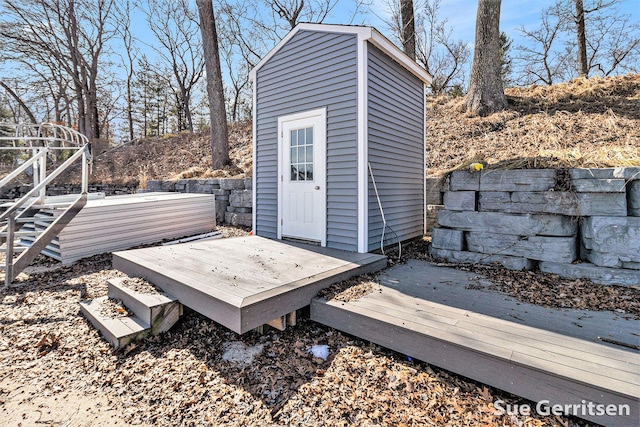 view of shed