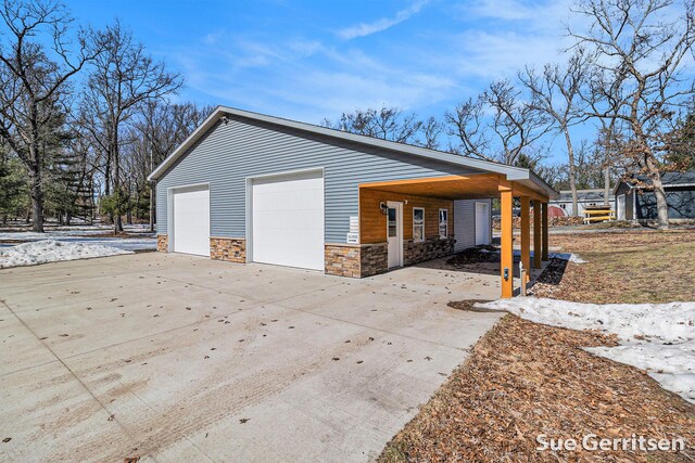 view of garage