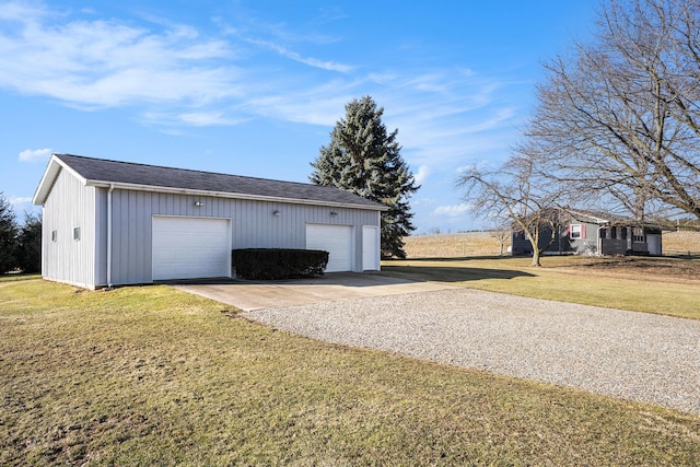 view of detached garage