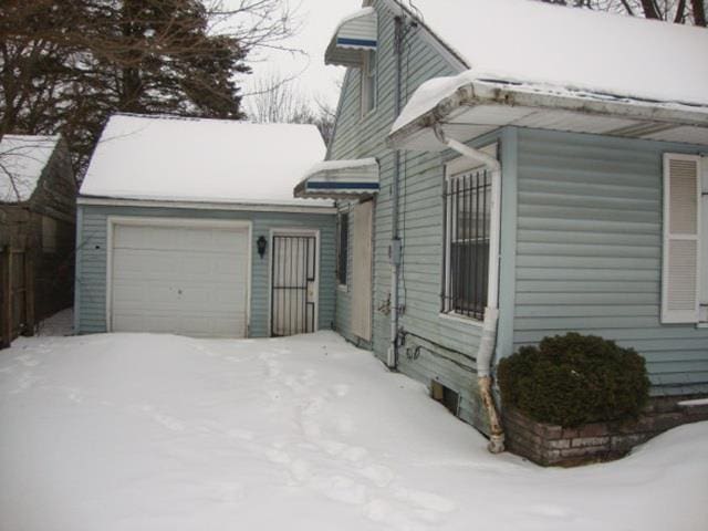 view of snow covered exterior