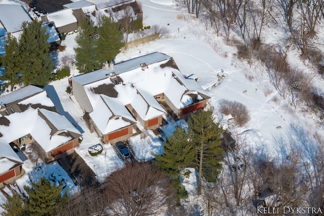 view of snowy aerial view