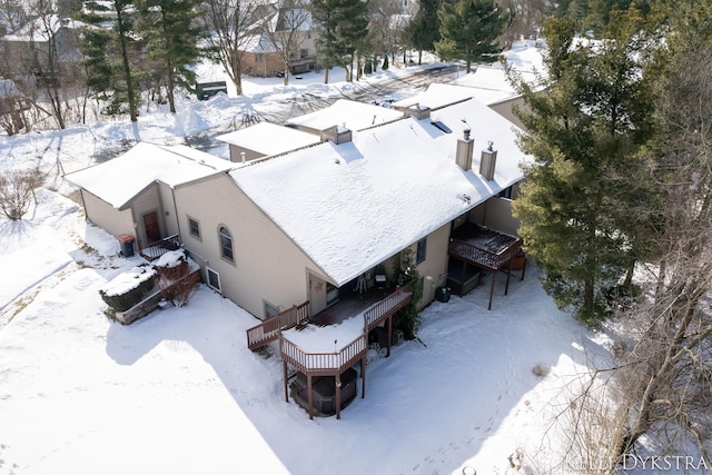 view of snowy aerial view