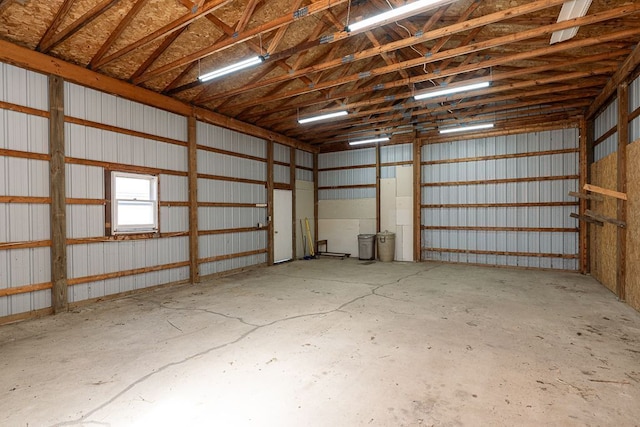 garage featuring metal wall