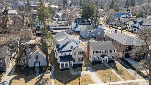 bird's eye view with a residential view