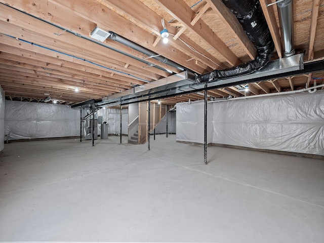 unfinished below grade area with stairway