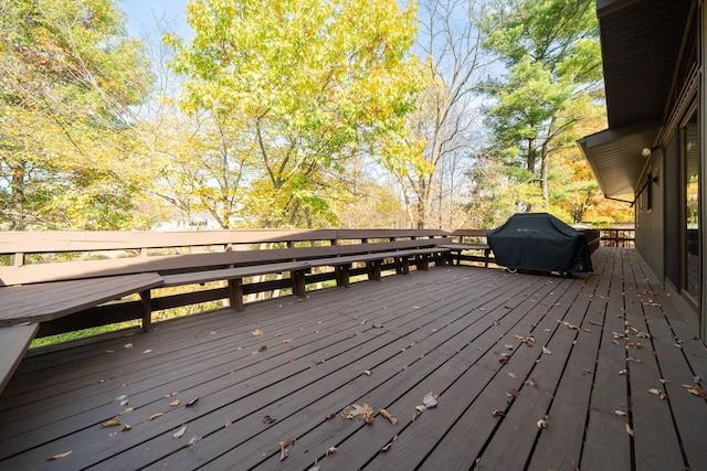 deck featuring area for grilling