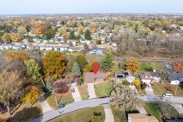 drone / aerial view with a residential view