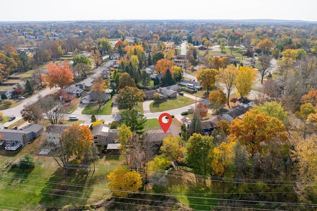 aerial view with a residential view