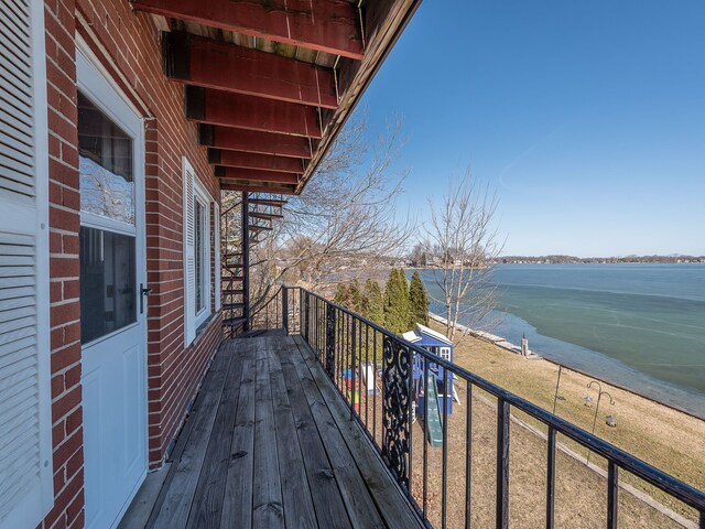 balcony with a water view