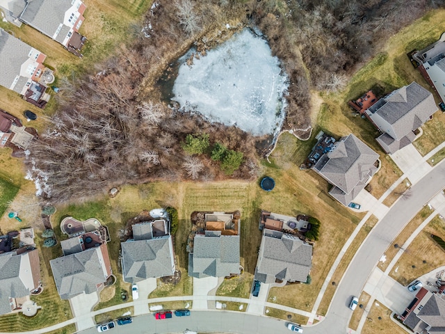 birds eye view of property with a residential view