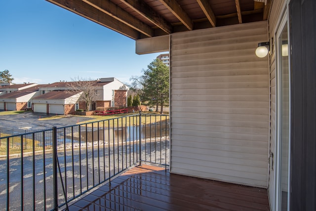 balcony with a residential view