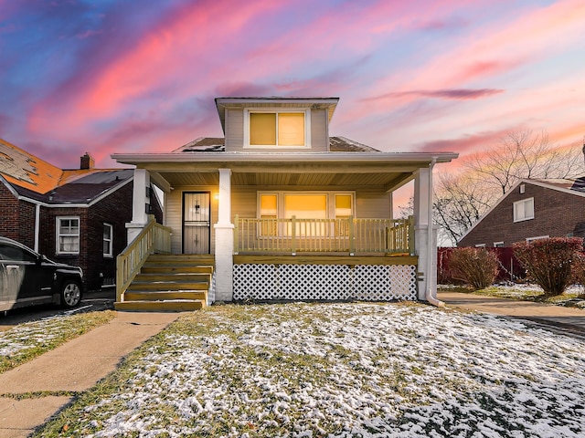 bungalow-style house with covered porch