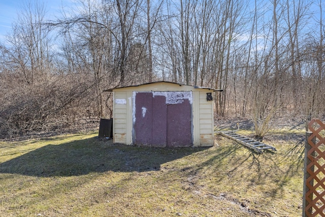 view of shed