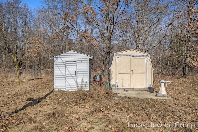 view of shed