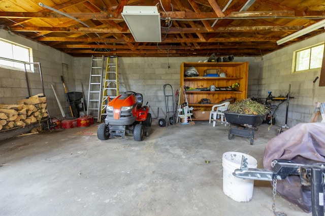 15797 Hillside Dr, Vandalia, MI 49095 - garage with concrete block wall