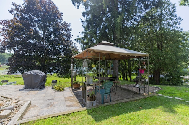 15797 Hillside Dr, Vandalia, MI 49095 - view of patio / terrace with a gazebo and area for grilling