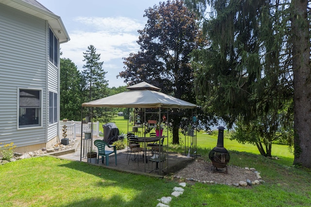 15797 Hillside Dr, Vandalia, MI 49095 - view of yard with a gazebo and a patio