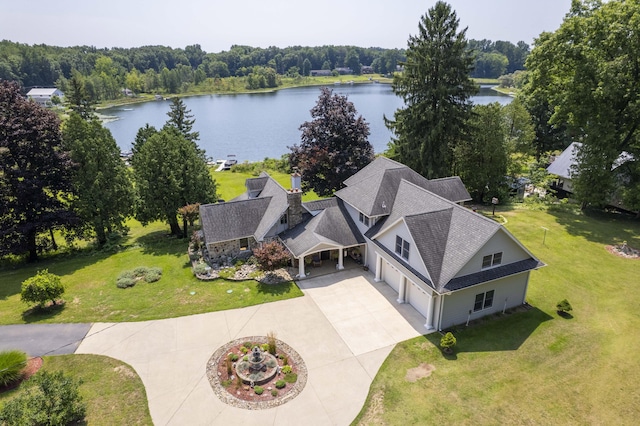 15797 Hillside Dr, Vandalia, MI 49095 - birds eye view of property featuring a water view