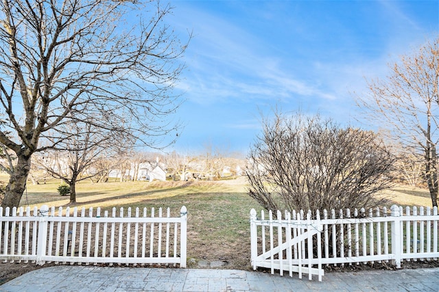 view of yard with fence