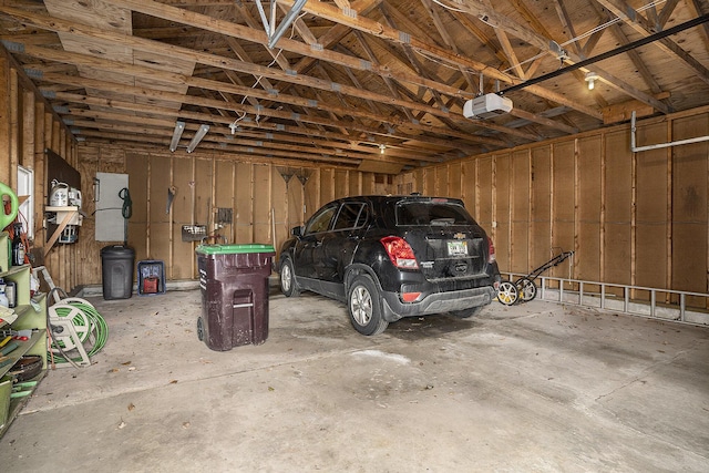 garage featuring a garage door opener