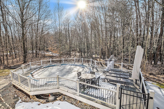 view of patio with a wooden deck