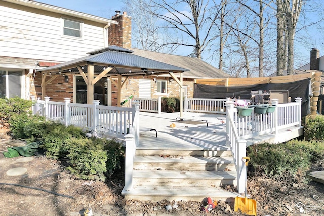 deck featuring a gazebo