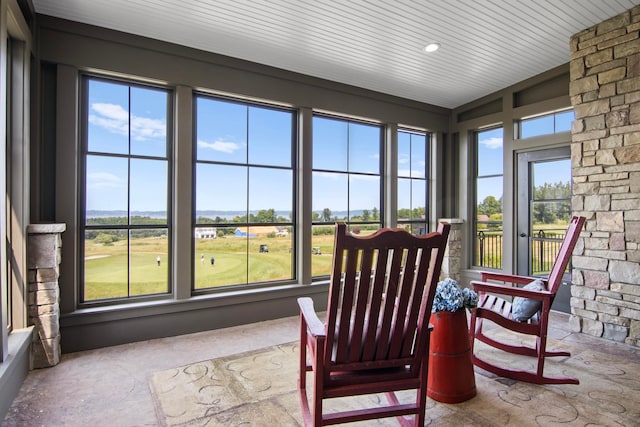 sunroom with plenty of natural light