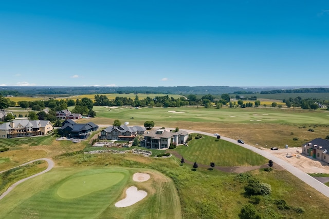 aerial view featuring view of golf course