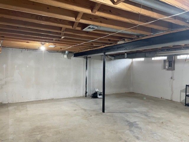 view of finished basement