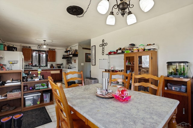 dining room with light floors