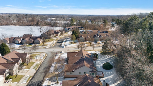 aerial view with a residential view