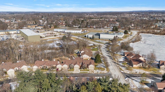 birds eye view of property with a residential view