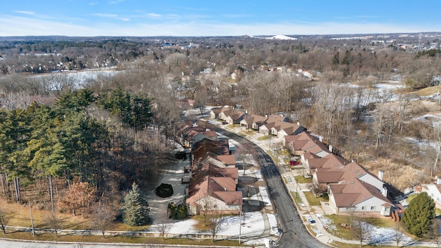 aerial view with a residential view