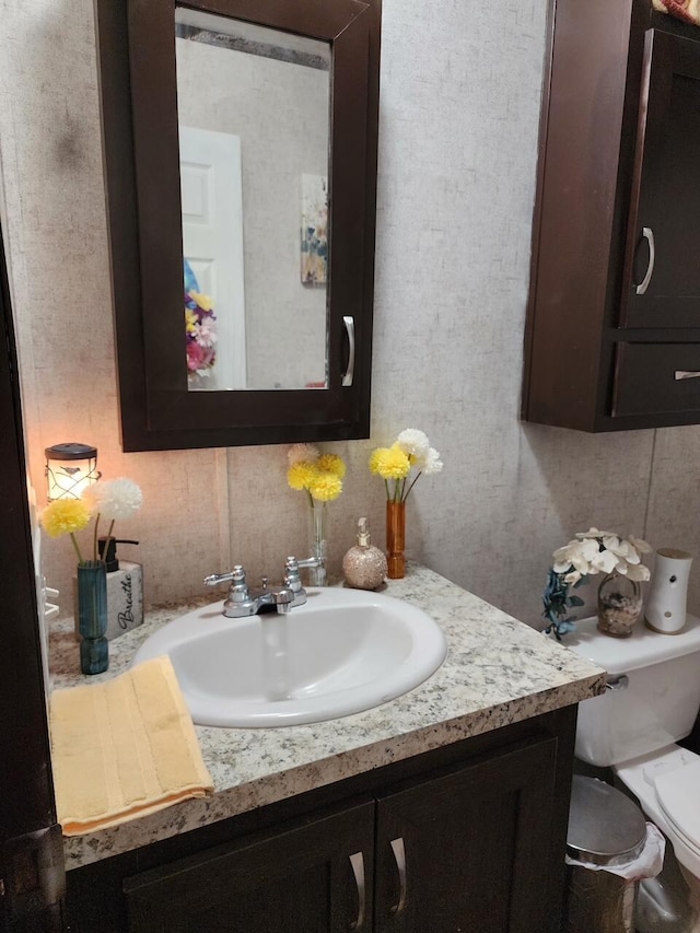 half bath with toilet and vanity