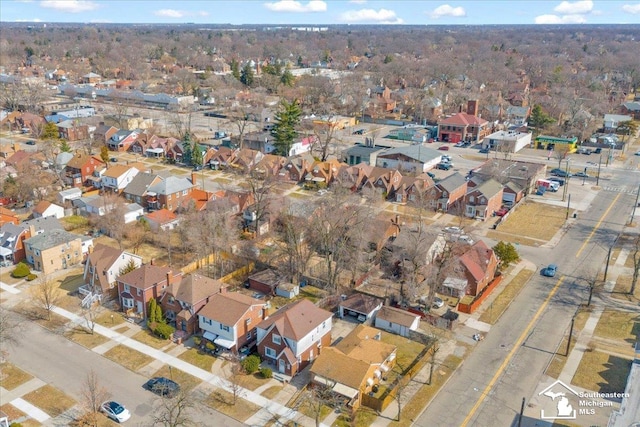 aerial view featuring a residential view