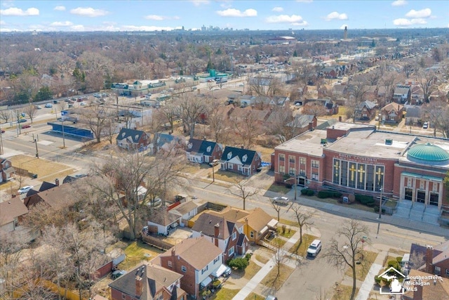 drone / aerial view with a residential view