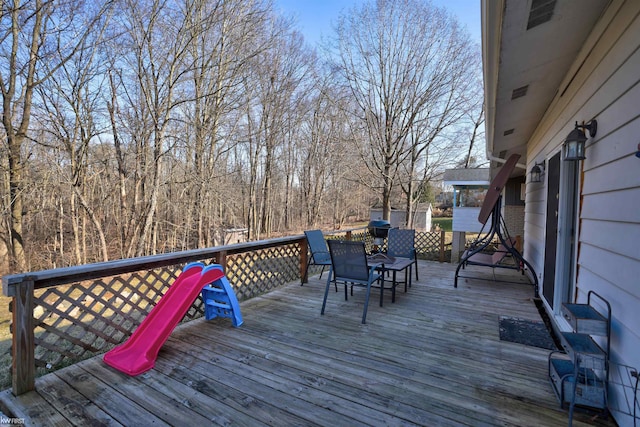 view of wooden deck