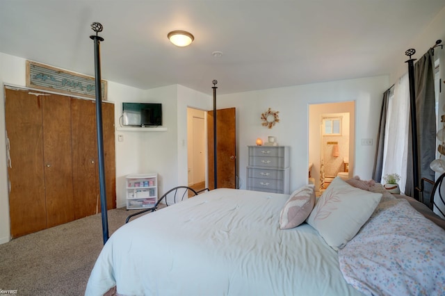 bedroom featuring carpet