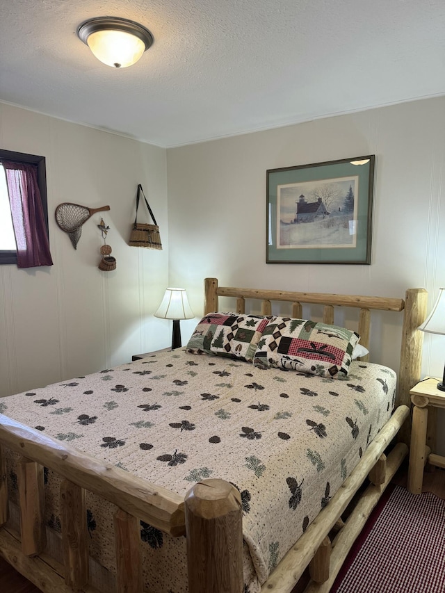 bedroom with a textured ceiling