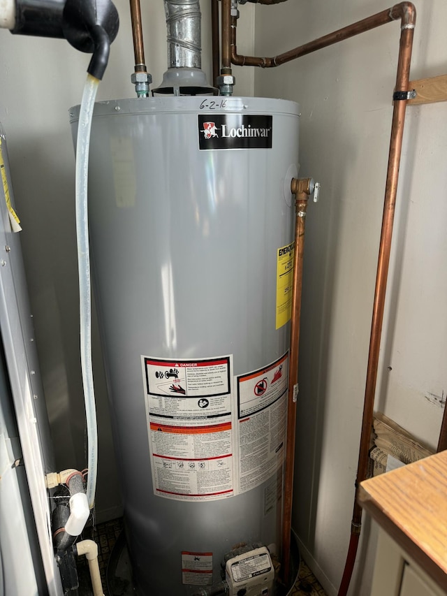 utilities featuring gas water heater