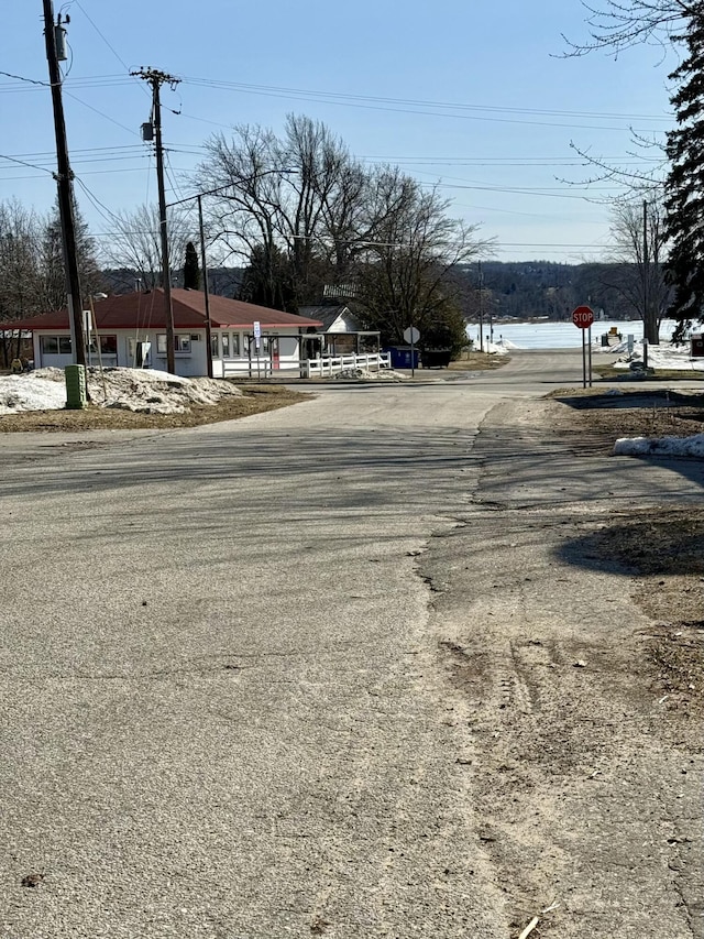 view of road with traffic signs