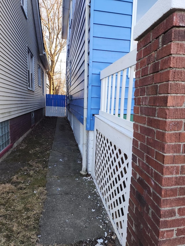 view of property exterior with fence