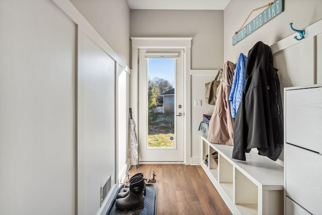 mudroom featuring wood finished floors