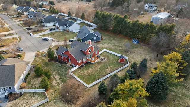 bird's eye view with a residential view