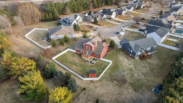 aerial view with a residential view