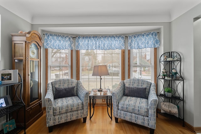 sitting room featuring wood finished floors