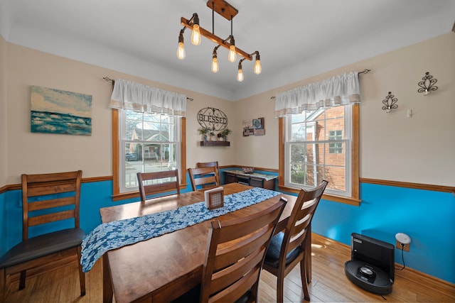 dining area featuring wood finished floors